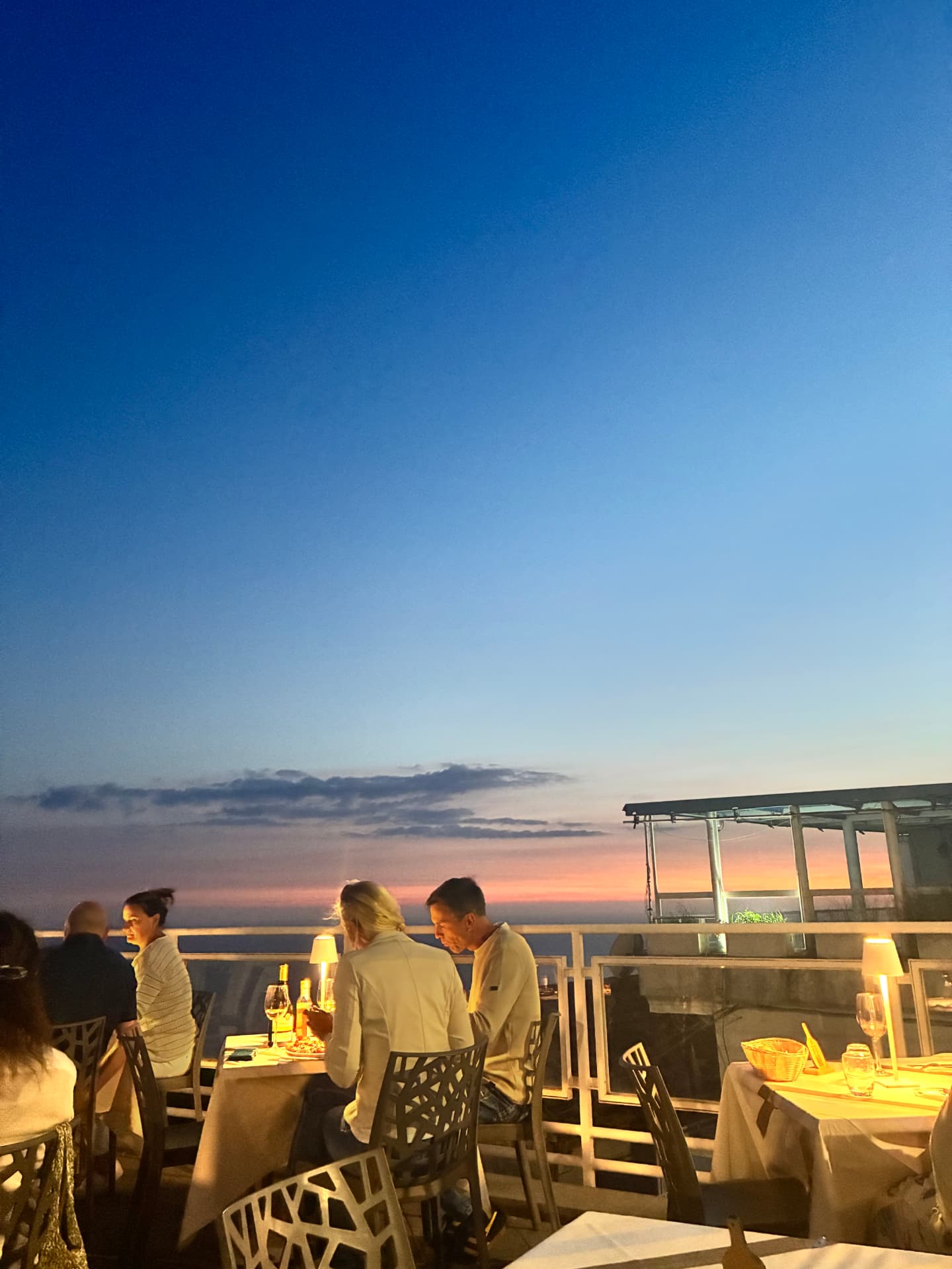 Dinner at sunset by the sea